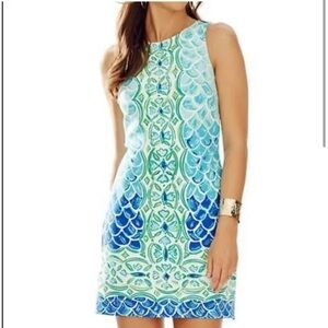 Lilly Pulitzer Perla Shift Dress Mermaid Engineered Small
